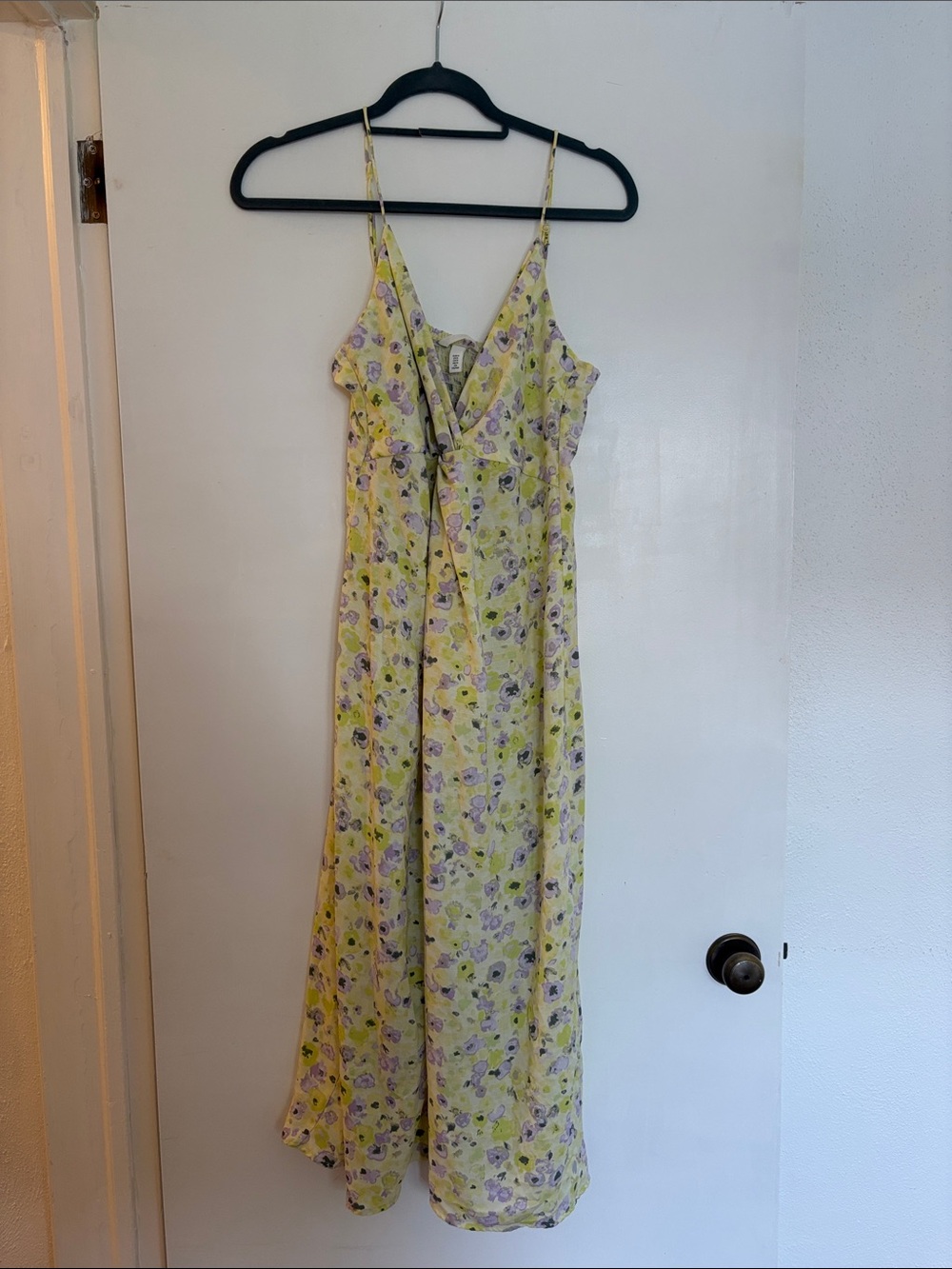 H&M Yellow Floral Maxi Dress with Purple Accents